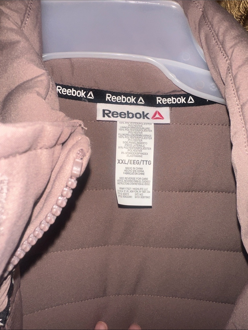 Reebok Mauve Padded Vest - Picture 2 of 5